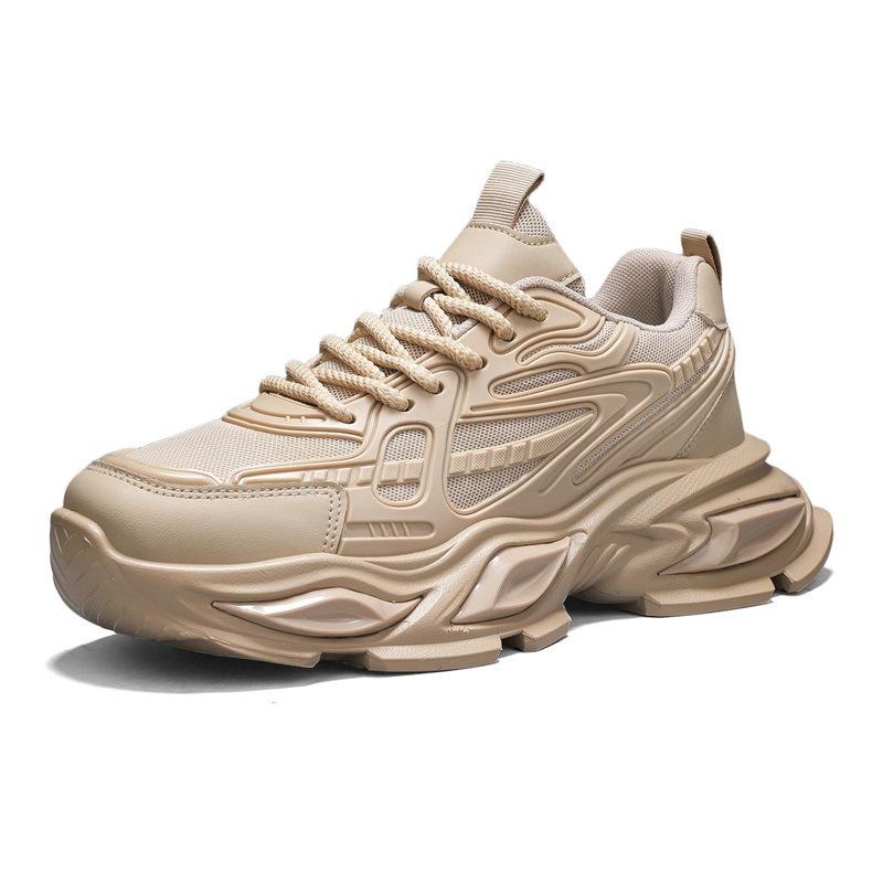 Spring new breathable mesh sports shoes thick sole heightening casual running dad shoes