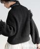 Antiqua Fringe Knit Long One Size Black Women's Top, Sleeve, ESA-00183, 05,