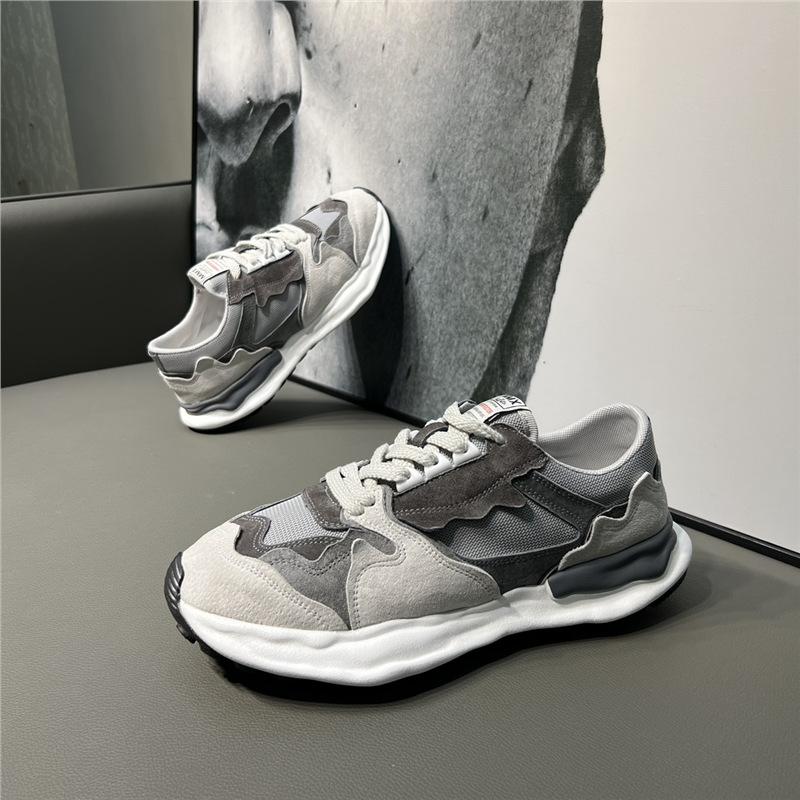 Spring and summer new mesh leather dissolving shoes casual shoes breathable thick-soled German training shoes bc