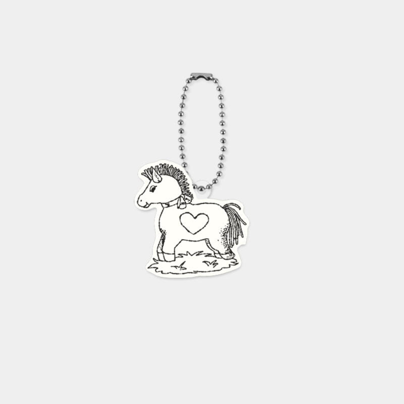 heart pony doodle acrylic keychain Single product