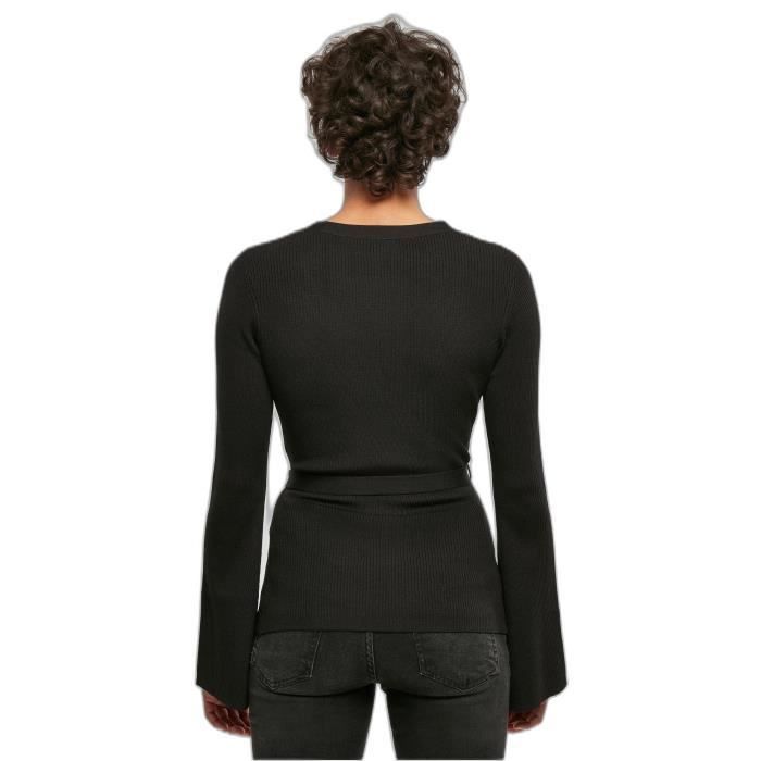 Cardigan - URBAN CLASSICS - Noir - XL - Maille - Ceinture - Bouton Intérieur