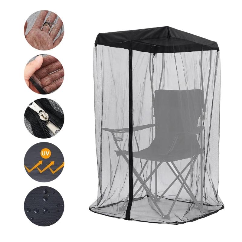 Outdoor Folding Chair Mosquitoes Net Portables Chair Canopies Breathable Mosquitoes Tent For Camping And Fishing