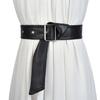Practical Black PU Belt Flexible Waist Strap Adults Teens Adjustable Length Soft Comfortable Design
