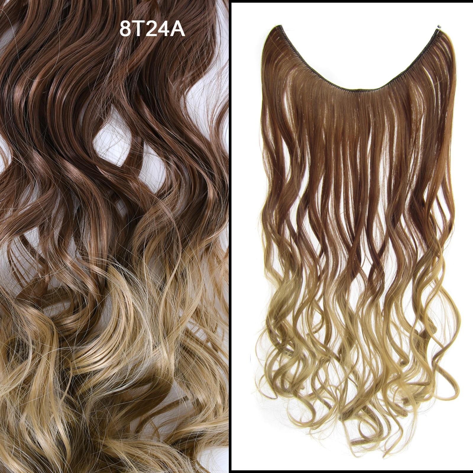 

Синтетические длинные волнистые вьющиеся волосы для наращивания невидимая линия без зажимов шиньоны цвета омбре для женщин