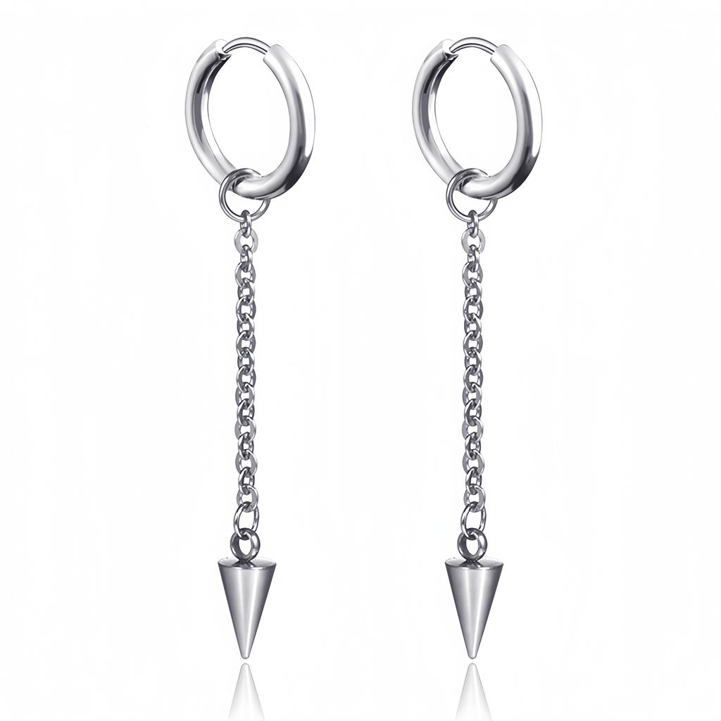 Stainless Steel Dangle Hanging Pendant Drop Earring for Woman Man Minimalist Punk Spike Piercing Ear Jewelry New In Accessory
