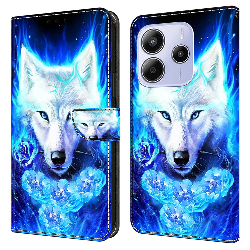 Pro Xiaomi Redmi Note 14 5G Kožené pouzdro Vzorový tisk Peněženka Stojánek Flipový kryt na telefon