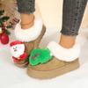 Fashion Cartoon Santa Claus Fluffy Fur Cute Snow Boots Women 2025 Winter Thick Bottom Furry Ankle Boots Girl's Christmas Plush Shoes