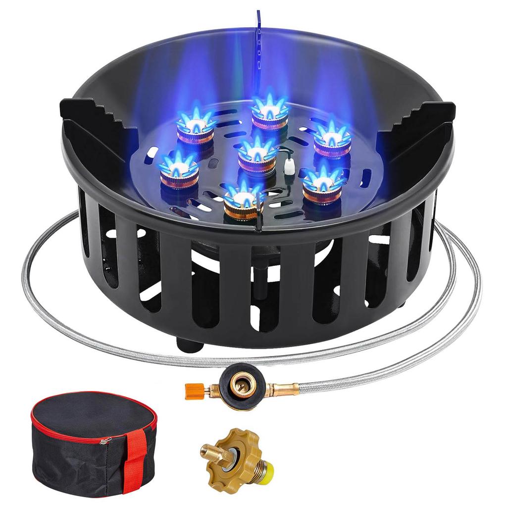 Outdoor Windproof Camping Gas Stove Furnace Burning Propane Burner With Piezoelectric Ignition For Picnic Cooking Hiking Burner