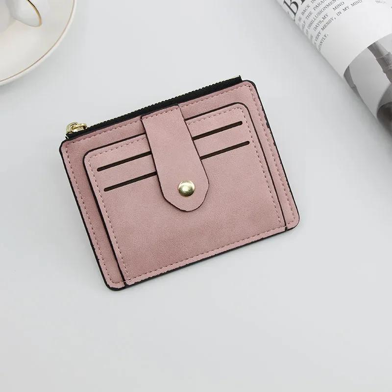 Men Fashion Male Slim Leather Wallets Credit ID Card Holder Wallet with Coin Pocket Luxury Brand Designer Brown Business Purse