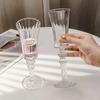 French Retro Striped Champagne Glass Couple Crystal Glass Goblet Cup Wine Whiskey Cocktail Juice Glass Tasting Glasses