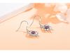 Japanese & Korean Zircon Silver-Plated Fashion Earrings: Elegant Medium-Length Hooks with Heart Details for Women