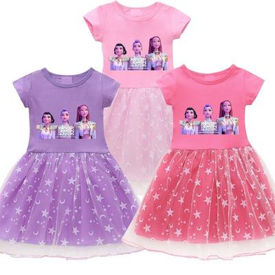 Children's Sweet Kpop Witch Hunt Group Star Gauze Dress Summer Girl Princess Dress