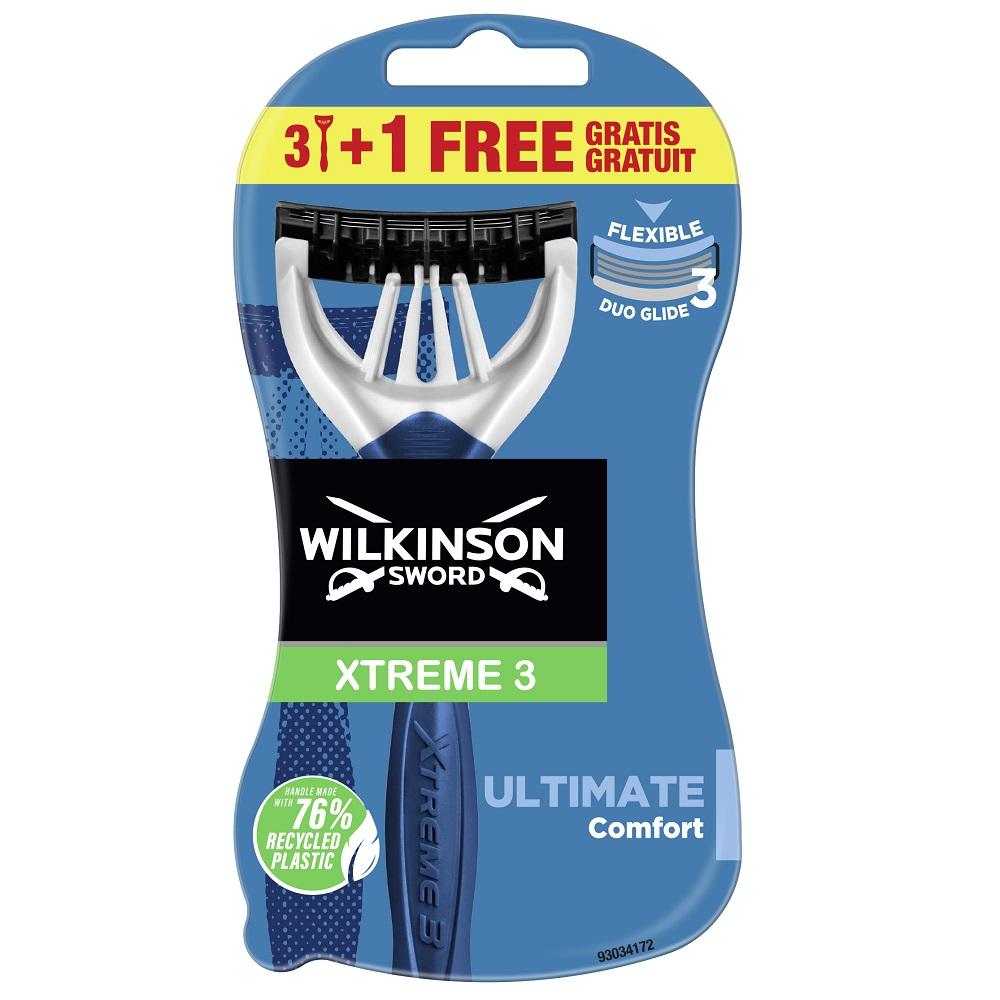 Cuchillas de afeitar para hombre Wilkinson Xtreme3 Ultimate Plus, Paquete de 4