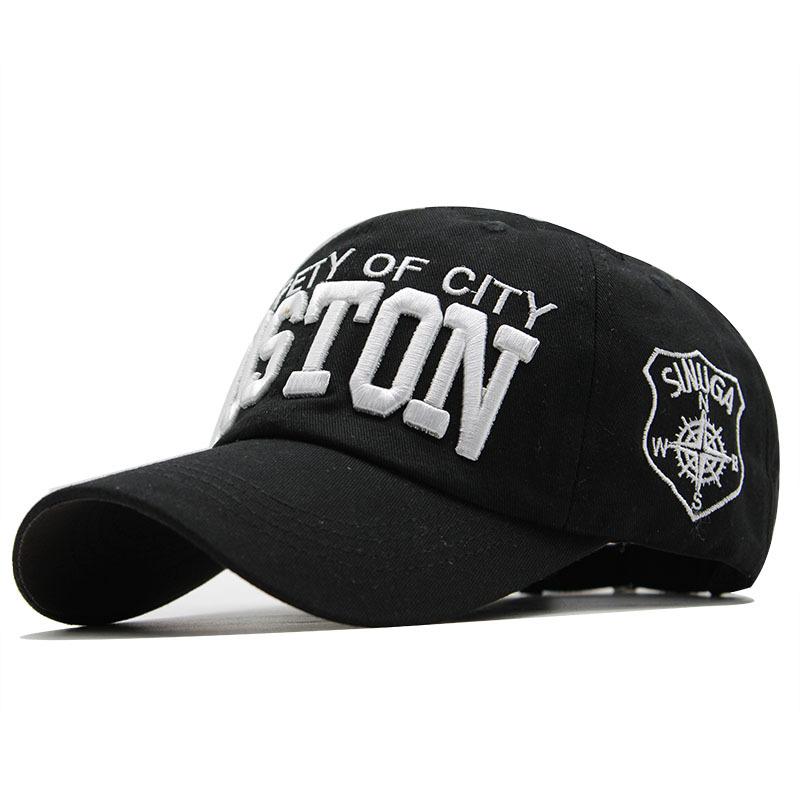 

Oston Three-Dimensional Embroidery Letters Men And Women Baseball Hat Cotton Washed Outdoor Cap Hipster Adjustable чорний