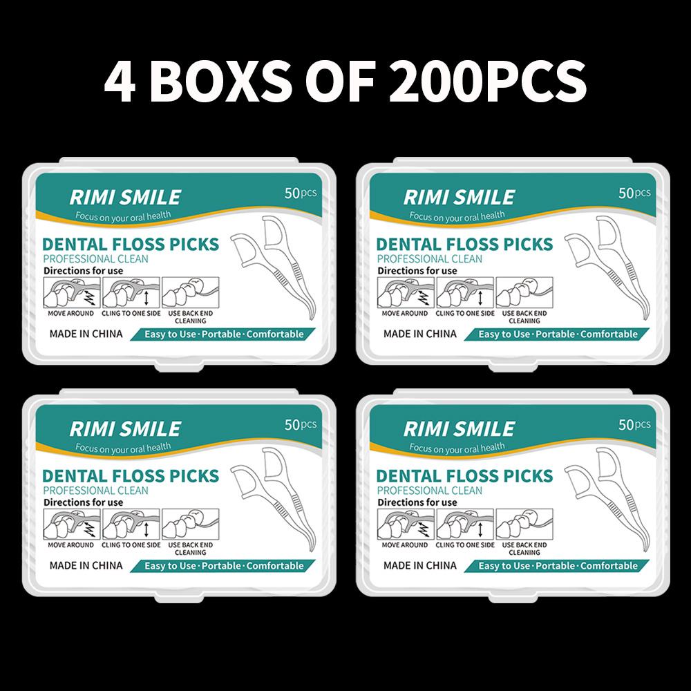 50/100/200PCS Dental Floss Toothpicks | Durable Smooth Floss Sticks for Home & Travel Teeth Cleaning