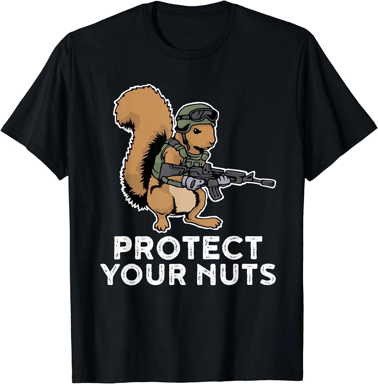 Funny Squirrel Sayings Protect Your Nuts, Great Gift Idea T-Shirt XL