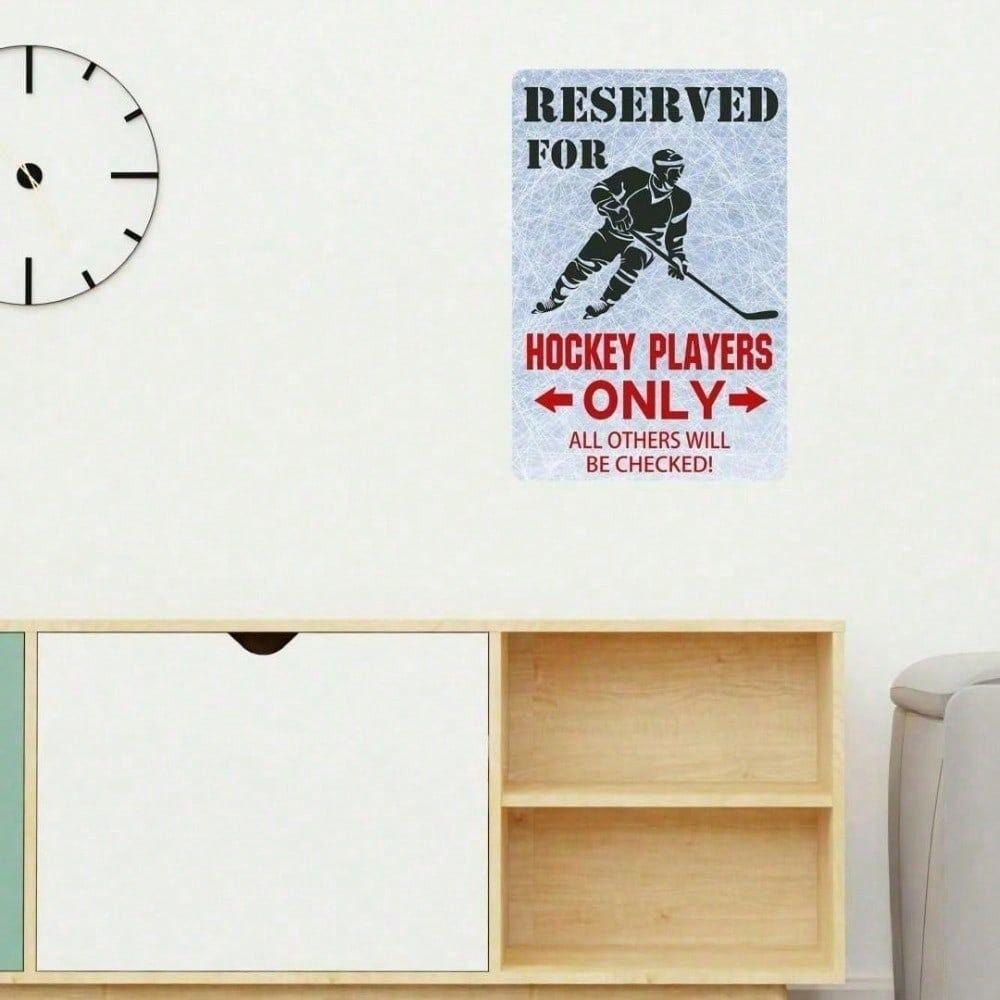 Metal Wall Art Vintage Hockey Player Poster for Bar Fan Gift