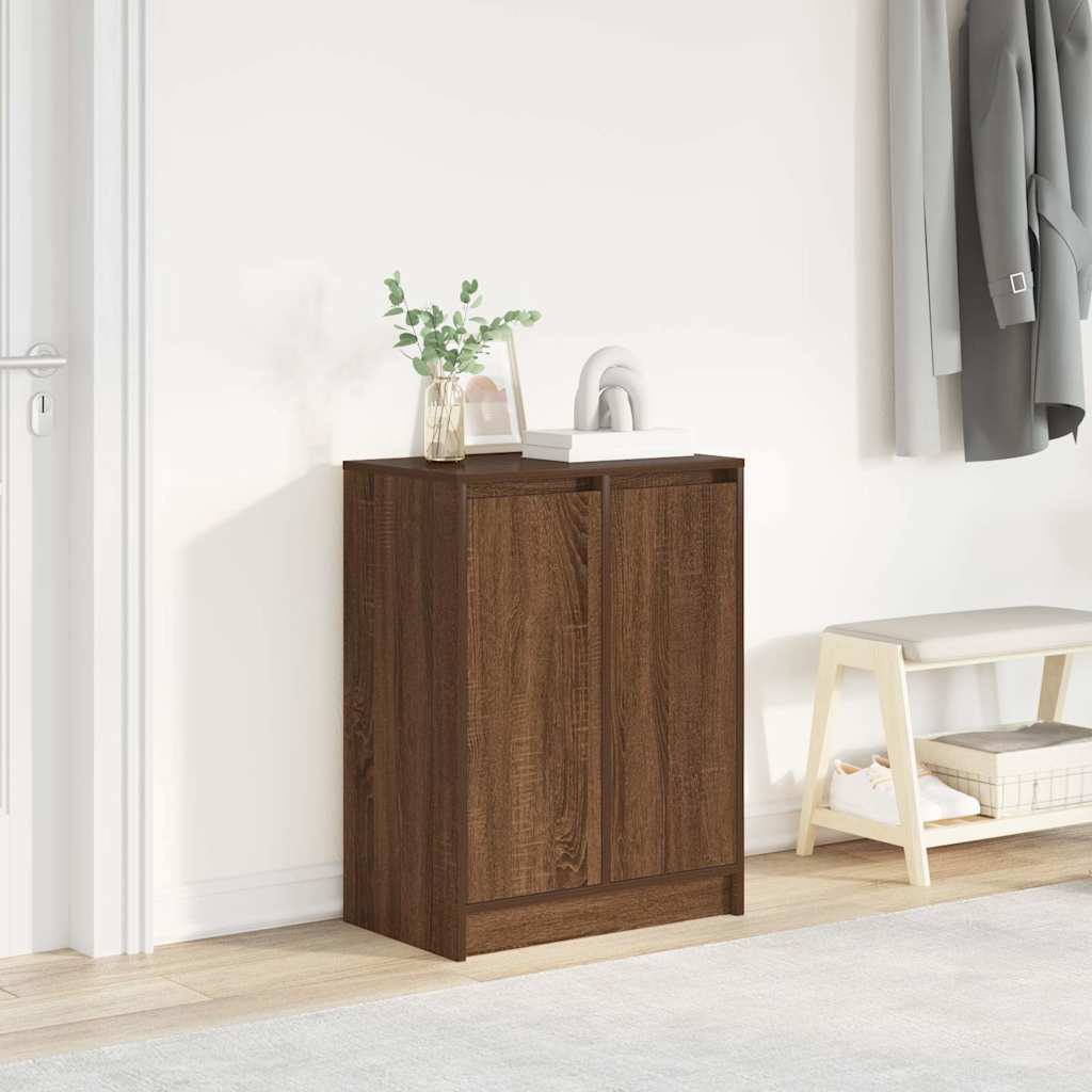 Shoe Rack Brown Oak Effect 57 x 34 x 76 cm Particleboard