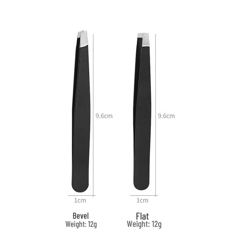 High-Precision Eyebrow Tweezers for Trimming, Plucking, and Blackhead Removal - Flat and Slant Tips