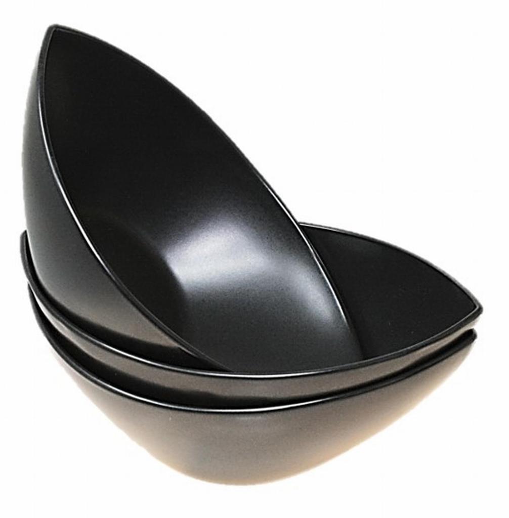Set of 3 Matte Black Leaf 18cm x Cafe Western Made in Mino Matte ACS WEB SHOP Bowls, 13cm, Newborn, Tableware, Tableware, Porcelain, Pottery, Japan,