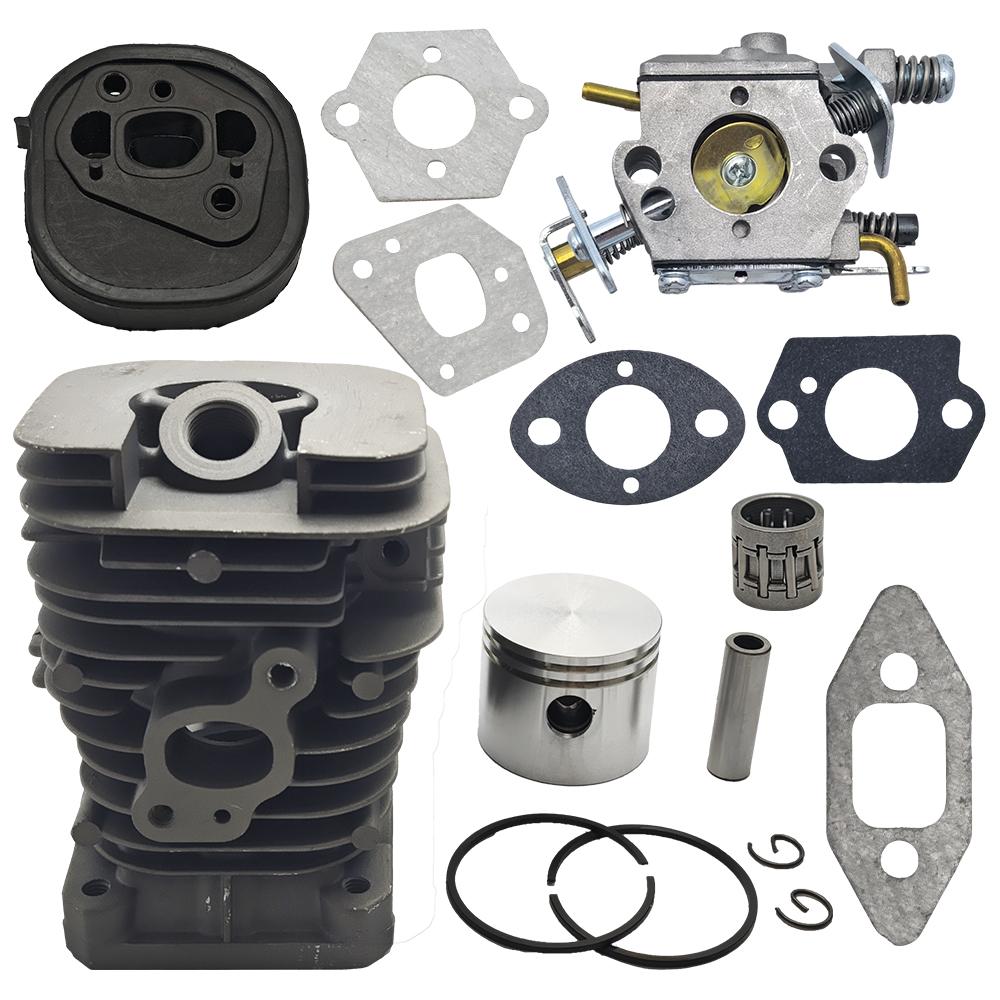 Cylinder Piston Carburetor Carb Gasket Kit For Partner 350 351 370 371 420 390 391 Formula 5000 Chainsaw 41mm Nikasil Plated