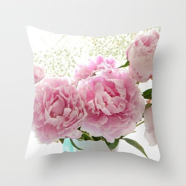 Rose Flower Cushion Cover Nordic Style Home Wedding Decoration Sofa Bed Car Pillowcase Pillow