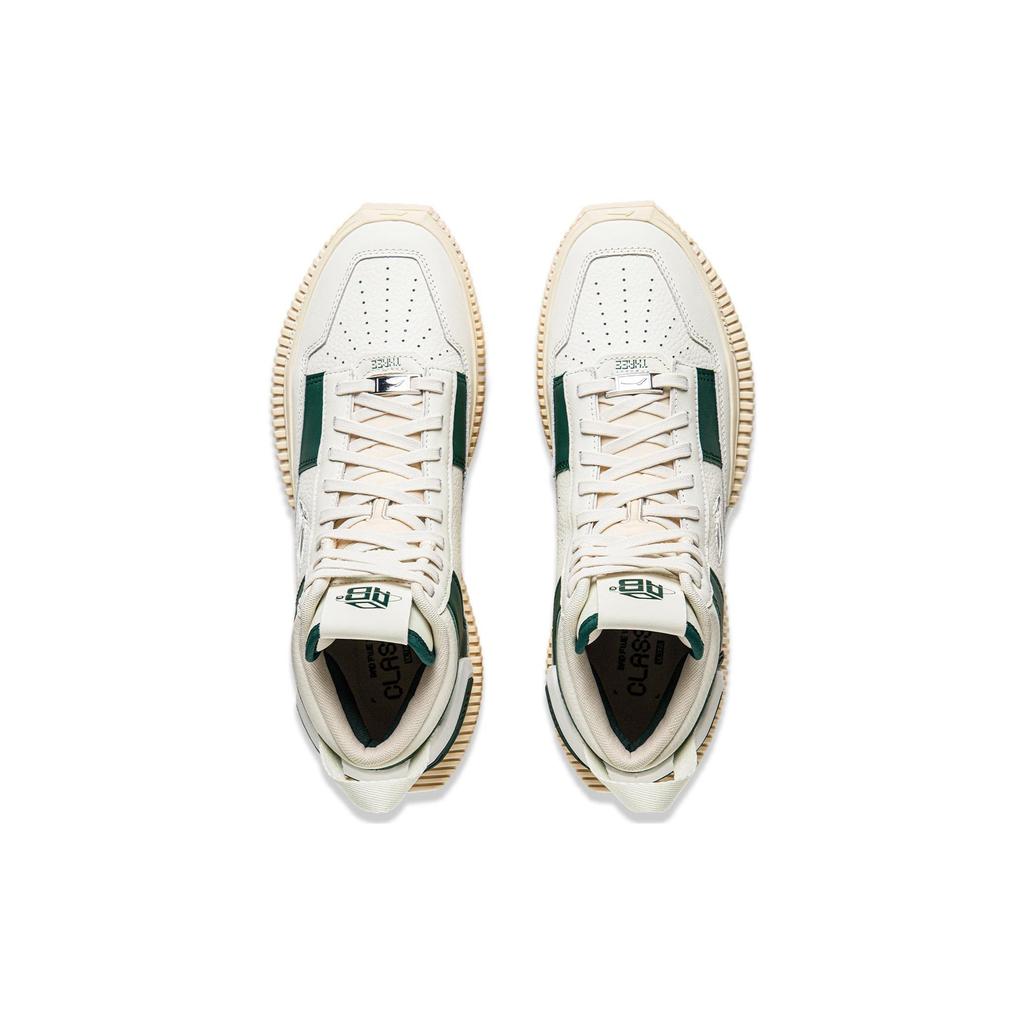 Chaussures de Basketball Li Ning Badfive 3 Ultra New School Blanc Vert Mi-haut Homme ABFS011-15
