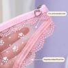 Korean Style Briefs Shape Cosmetic Bag Creative Decorative Triangle Makeup Bag Lace Trim with Zipper Toiletry Bag for Home