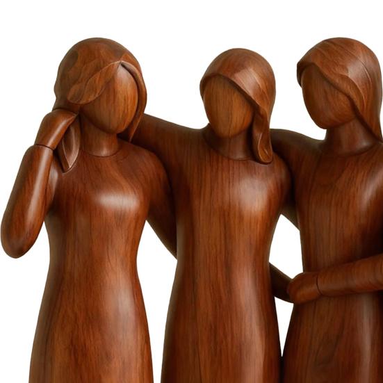 Estatueta de Resina Quatro Irmãs Mulheres Amizade Celebração Estátua Escultura Decoração Ornamento para Mesa de Casa Escritório