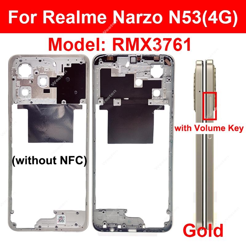 Middle Frame Housing For Realme Narzo N53 N55 N63 4G Middle Housing Holder Middle Frame Housing Cover Replacement