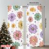 Set Of 2 Flat Printing Curtains Floral Watercolor Flower Illustration Digital Printed Polyester Drapes Festive Holiday Curtain Made