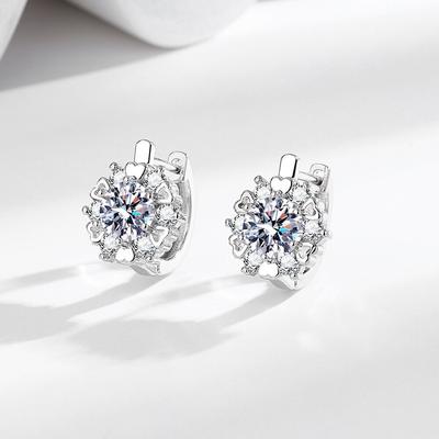 Nuovi orecchini in zircone placcati in rame, orecchini a bottone in oro vero, moda da donna, orecchini con fibbia, accessori per le orecchie