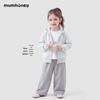 Girls' Stylish Bow-Decorated Hooded Zip-Up Sweatshirt Jacket