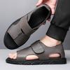 Fashion New Summer Minimalist Design High Quality Leather Men's Sandals Outdoor Casual Handmade Comfortable  Fashion Soft Beach Sandals