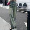 2000s Vintage Lengthen Straight Jeans Women Chic Korean High Waist Washed Denim Pants Female Elegant Streetwear Loose Wide Leg Trousers