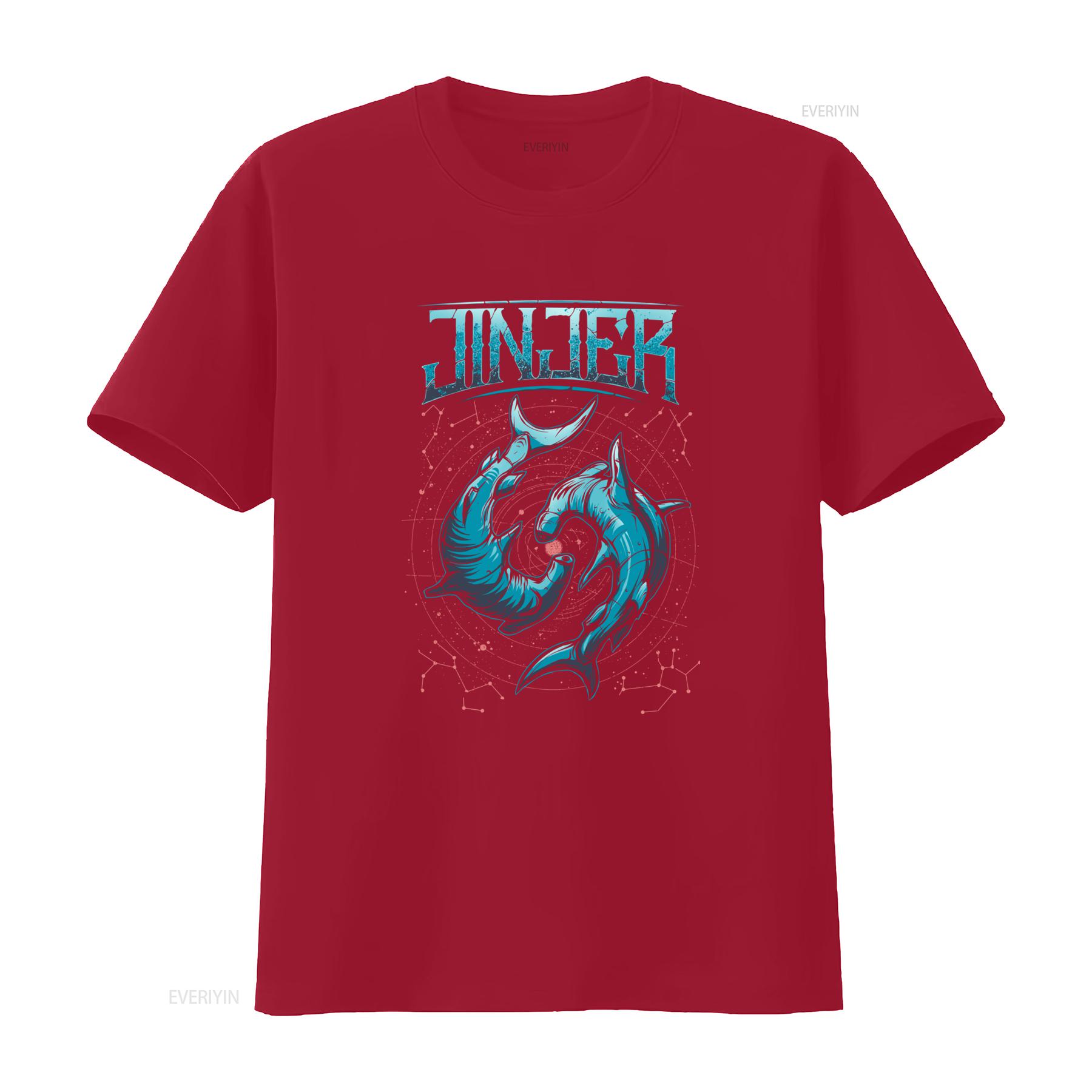 

Best Seller Jinjer T Shirt Merch Metal Music Heavy Cotton with Zodiac Shark Design vintage Washed Slightly Versatile Breathable S