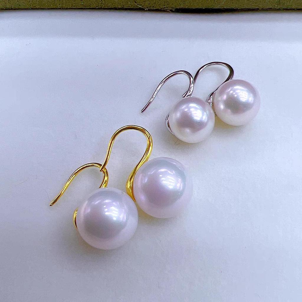 10-12 mm 5A Süßwasserperlen-Ohrstecker aus Sterlingsilber