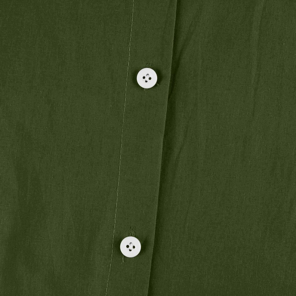 Damen Langarm Knopf Farbe Lockeres Hemd Freizeit Hemd