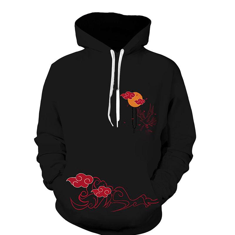 ETST 011 Heren 3D-geprinte wolkenpatroon hoodie voor volwassenen Truien Herfst/winter Zwarte unisex jas Japanse anime rol cosplay kostuum 6XL