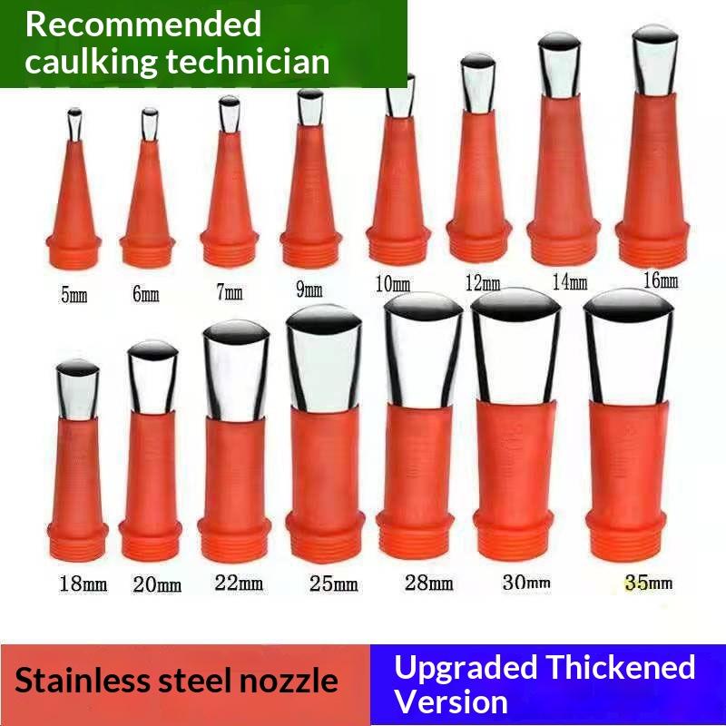 5/23 Pcs Stainless Steel Caulking Nozzle Silicone Sealant Tool Set For Bathroom Kitchen Sink Joint Sealing And Application