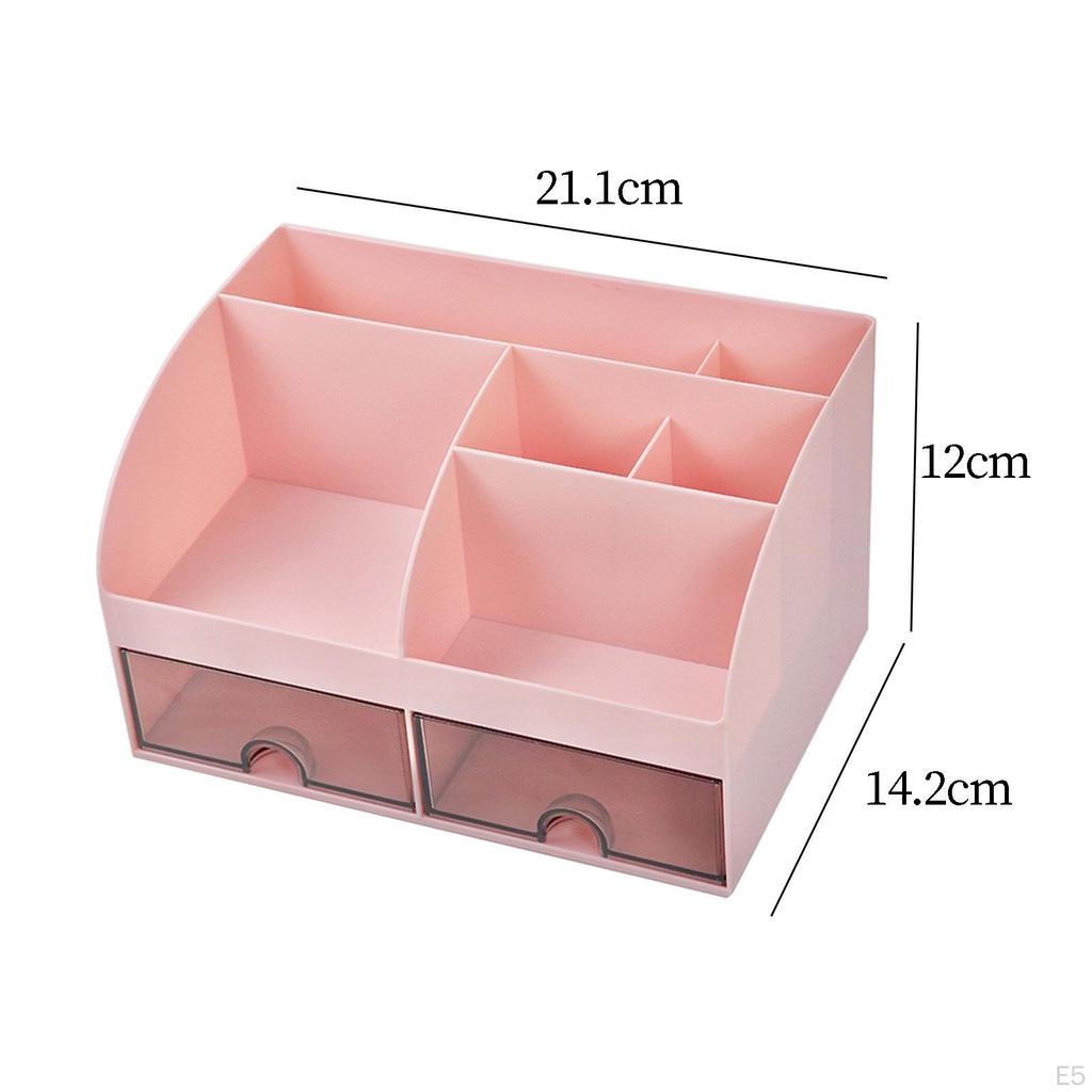 Organizator de birou compact cu compartimente multiple pentru depozitarea machiajului și a articolelor esențiale de birou