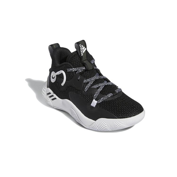 Adidas Harden Stepback 1 Durable Mid-Top Basketball Shoes Kids Sneakers Black White GY8646