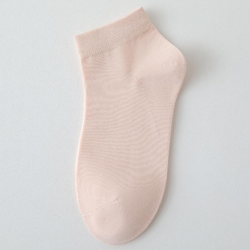 Women's Low-Cut Pure Cotton Breathable Socks - Spring/Autumn, Sweat-Absorbent, Odor-Resistant, Thin Summer Style, White