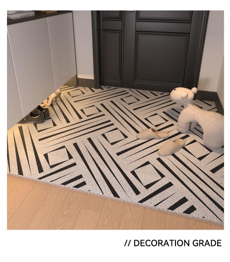 Geometric Entry Door Mat Silk Coil, Non-Slip, Wear-Resistant, Easy To Clean & Cut To Size