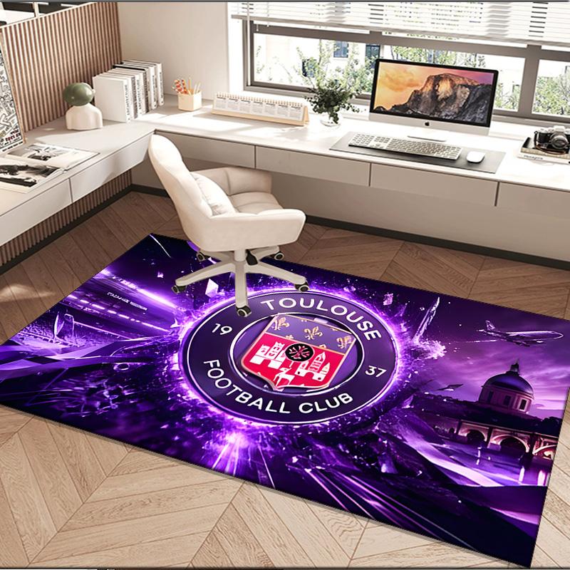 1PC Rug Toul-ouse Crest Design Carpet, Chair Rug,Area Rug for Office Bedroom Living Rooms Bedroom, Doormat Decor Christmas Fan Gifts