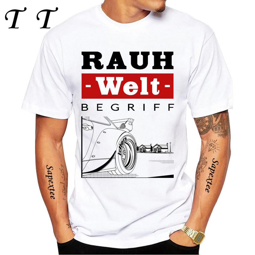 New Summer Men Short Sleeve RWB 997 Manga Style It All Starts With A Dream Car Classic T-Shirt Hip Hop Boy White Casual Tees