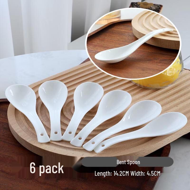 UOSO Pure White Ceramic Long-Handle Spoons