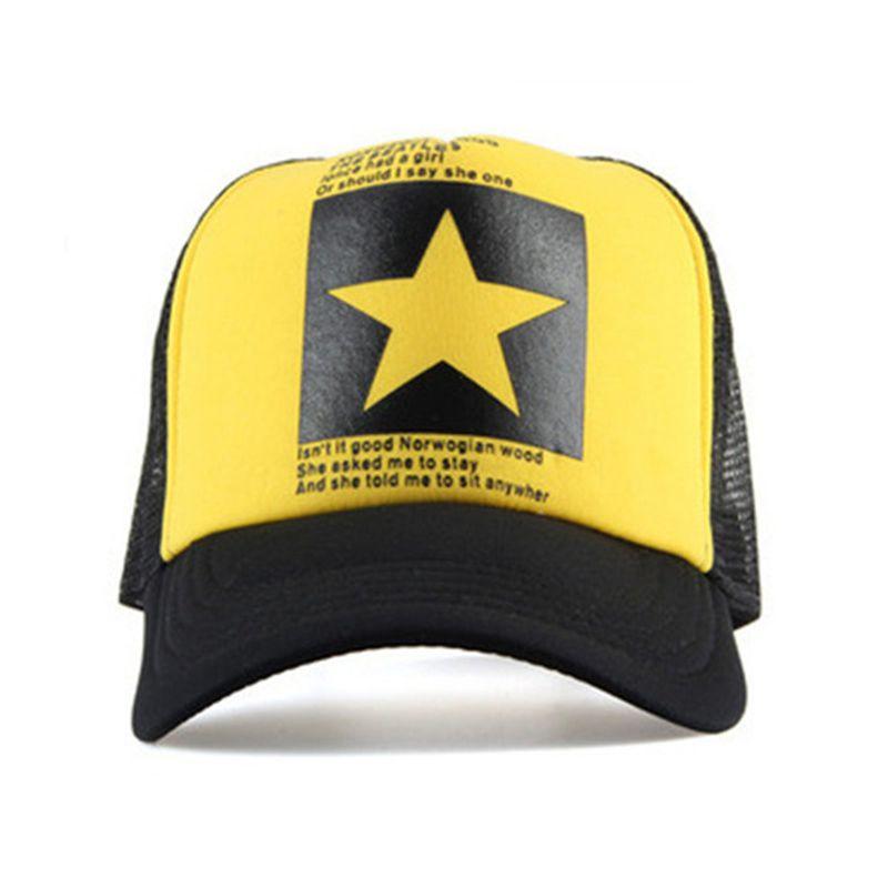 Șapcă de baseball elegantă din plasă pentru bărbați și femei cu imprimeu stea mare și potrivire ajustabilă