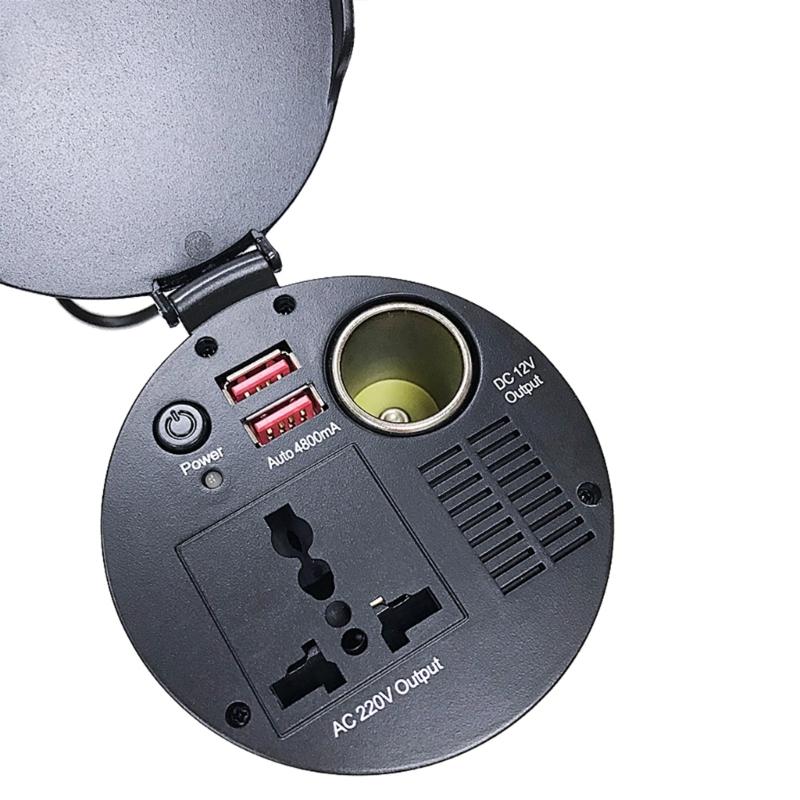 Car Plugs Adapter 150W Car Power Inverter with Double USB Charging Port for Devices Roads Trip Power Supply Adapter