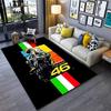 The Doctor Cartoon Head Yellow Carpet Mat Racing Theme Living Room Rug with Number 46 Signature Home Decoration Rugs for Bedroom